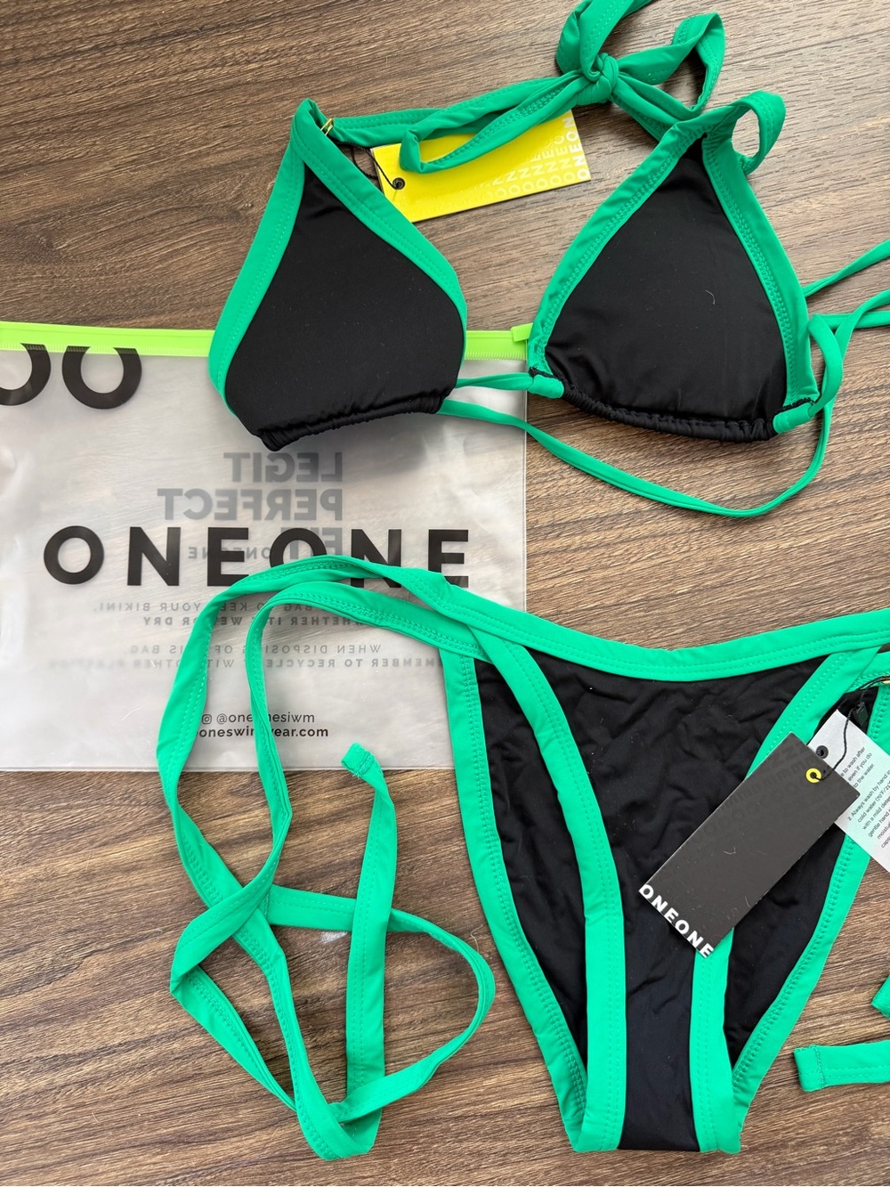 NWT OneOne Swimwear Murano Bikini Set Andreina Top L Susana Bottom M